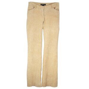 Moda International Beige Suede  Flare Leg Pants - Size 8
